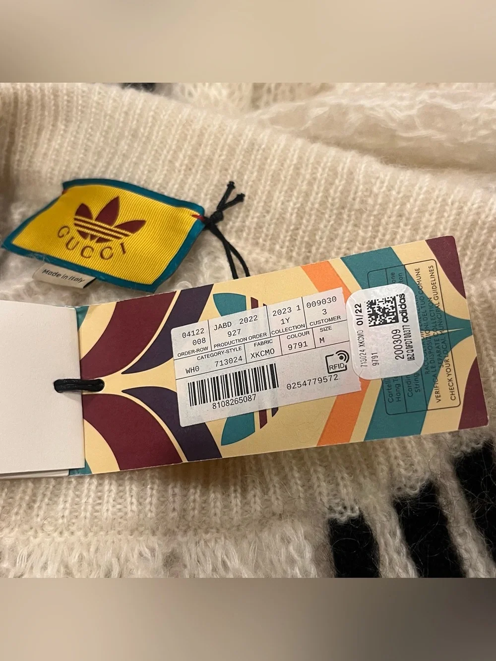 $2150 Gucci X Adidas Wool Mohair Knit Jogger with Removable Silk Shorts, Medium